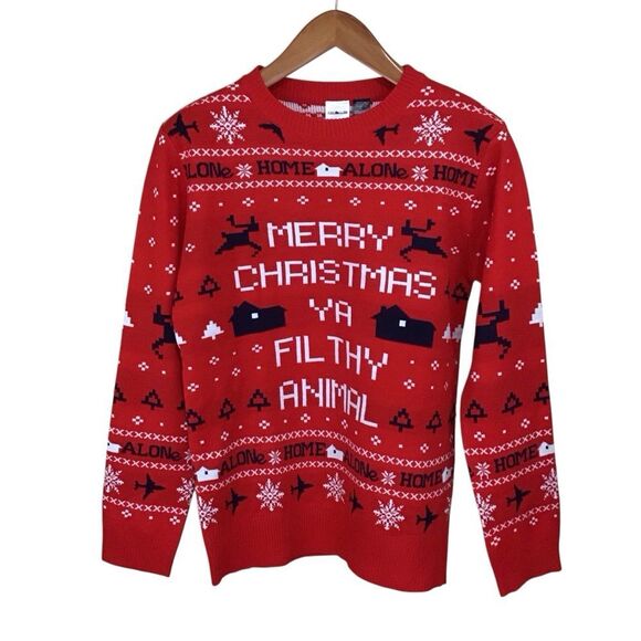 Home Alone Merry Christmas Ya Filthy Animal Ugly Christmas Sweater M - Picture 1 of 9